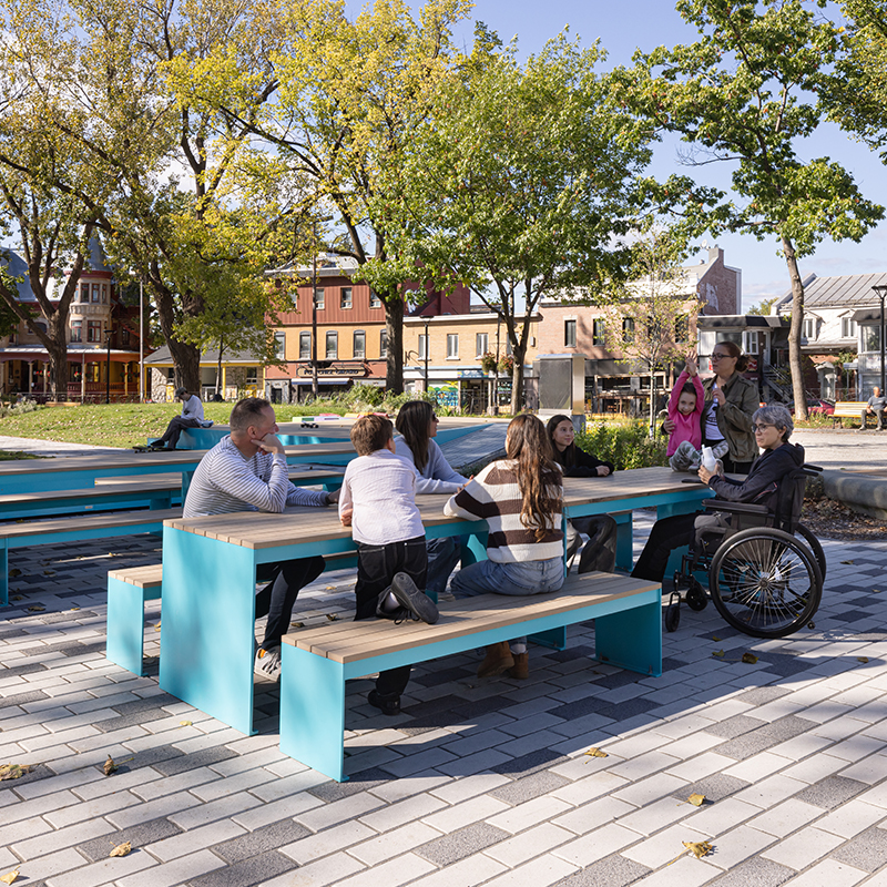 Parc Durocher Québec - mobilier urbain - table pique-nique modulaire avec accès universel