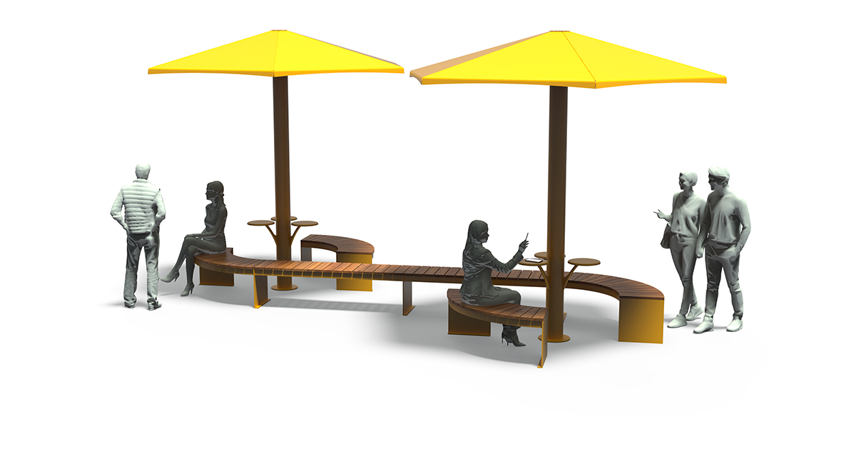 Modular picnic table, universal access (ADA), Picnic table, Public table, public bench, Metal Parasol, Street furniture, urban furniture, Picnic table shelter, picnic table urban furniture, sunshade, umbrella, outdoor collaborative space furniture, outdoor school furniture, outdoor furniture, school outdoor furniture, touristic station outdoor furniture, commercial outdoor furniture, Park outdoor furniture, Rooftop terrace furniture, Commercial terrace furniture, Public square outdoor furniture, Touristic site outdoor furniture, Urban modular furniture, Public space furniture.