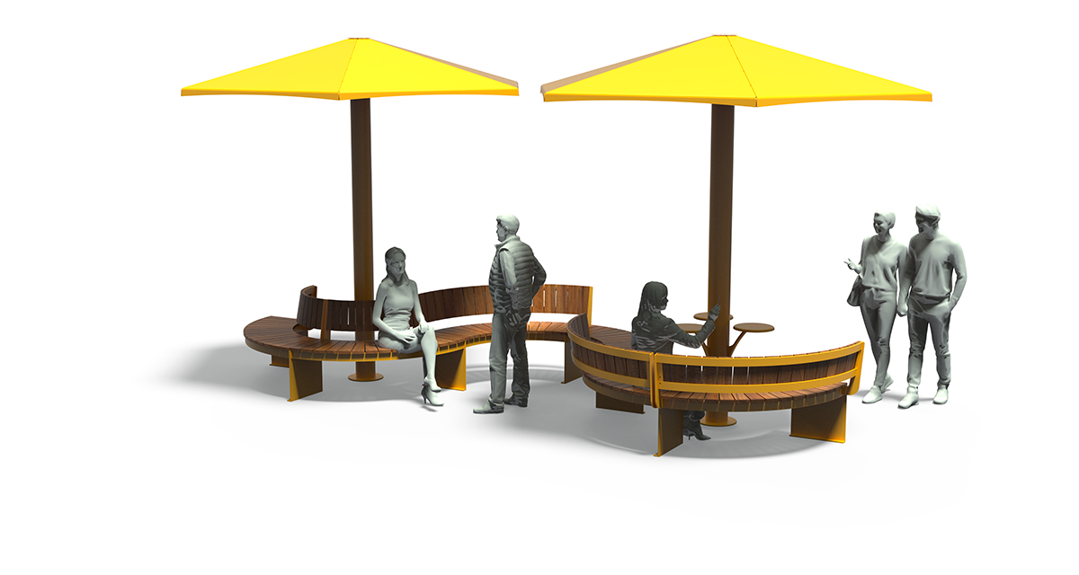 Modular picnic table, universal access (ADA), Picnic table, Public table, public bench, Metal Parasol, Street furniture, urban furniture, Picnic table shelter, picnic table urban furniture, sunshade, umbrella, outdoor collaborative space furniture, outdoor school furniture, outdoor furniture, school outdoor furniture, touristic station outdoor furniture, commercial outdoor furniture, Park outdoor furniture, Rooftop terrace furniture, Commercial terrace furniture, Public square outdoor furniture, Touristic site outdoor furniture, Urban modular furniture, Public space furniture.