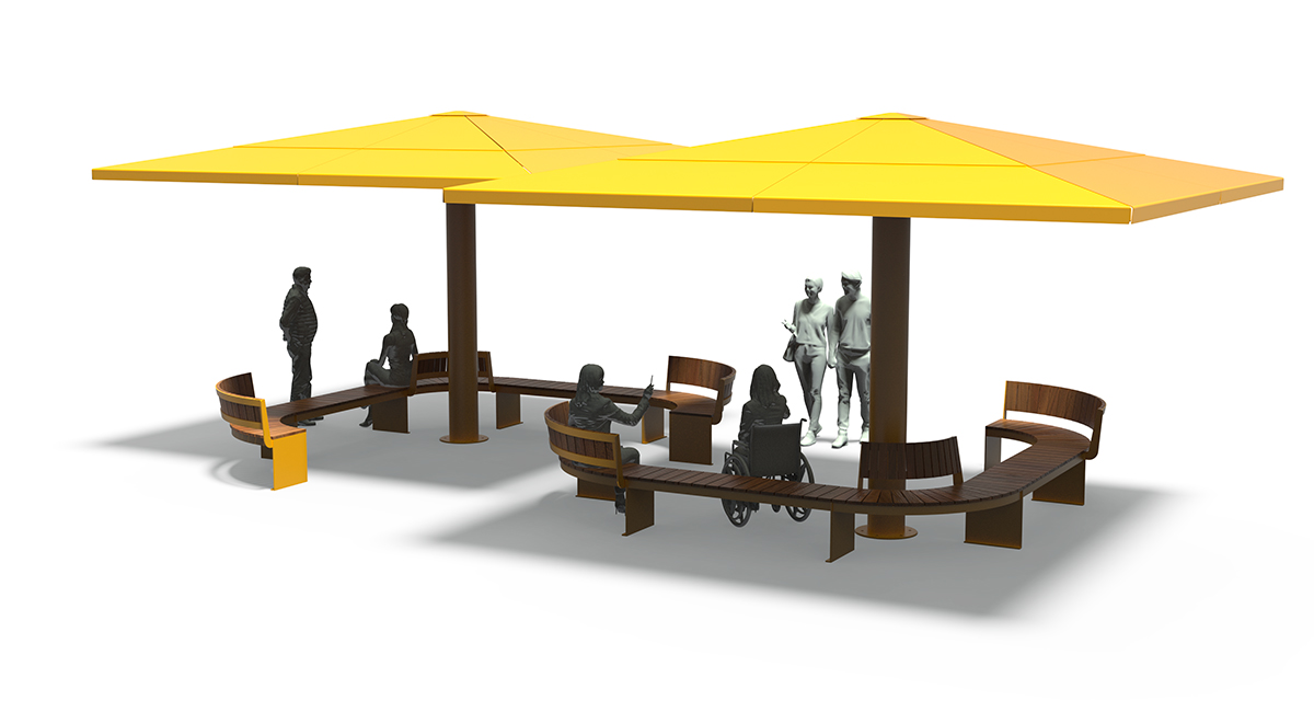Modular picnic table, universal access (ADA), Picnic table, Public table, public bench, Metal Parasol, Street furniture, urban furniture, Picnic table shelter, picnic table urban furniture, sunshade, umbrella, outdoor collaborative space furniture, outdoor school furniture, outdoor furniture, school outdoor furniture, touristic station outdoor furniture, commercial outdoor furniture, Park outdoor furniture, Rooftop terrace furniture, Commercial terrace furniture, Public square outdoor furniture, Touristic site outdoor furniture, Urban modular furniture, Public space furniture.