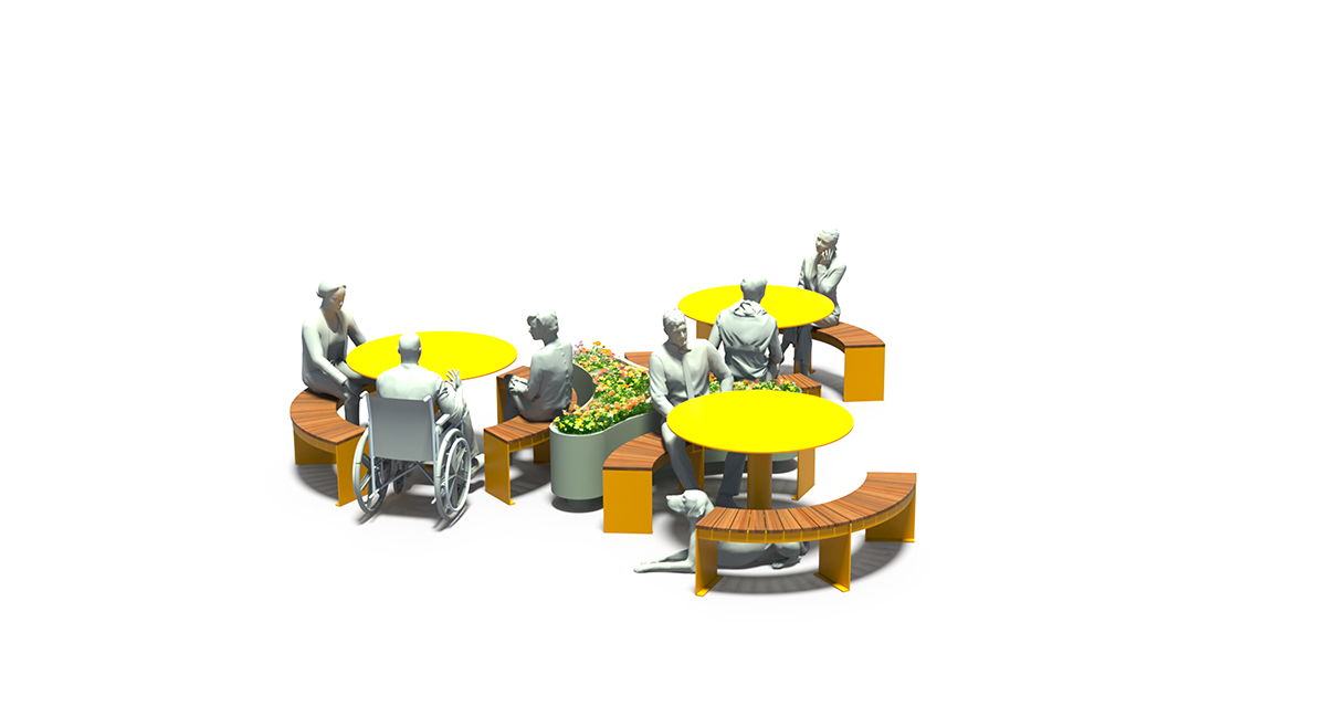 Picnic table, Public table, Public bench, Modular picnic table, universal access (ADA), Street furniture, urban furniture, Picnic table shelter, Mobilier de parc,outdoor furniture, school outdoor furniture, touristic station outdoor furniture, commercial outdoor furniture, Park outdoor furniture, Rooftop terrace furniture, Commercial terrace furniture, Public square outdoor furniture, Touristic site outdoor furniture, Urban modular furniture, Public space furniture.