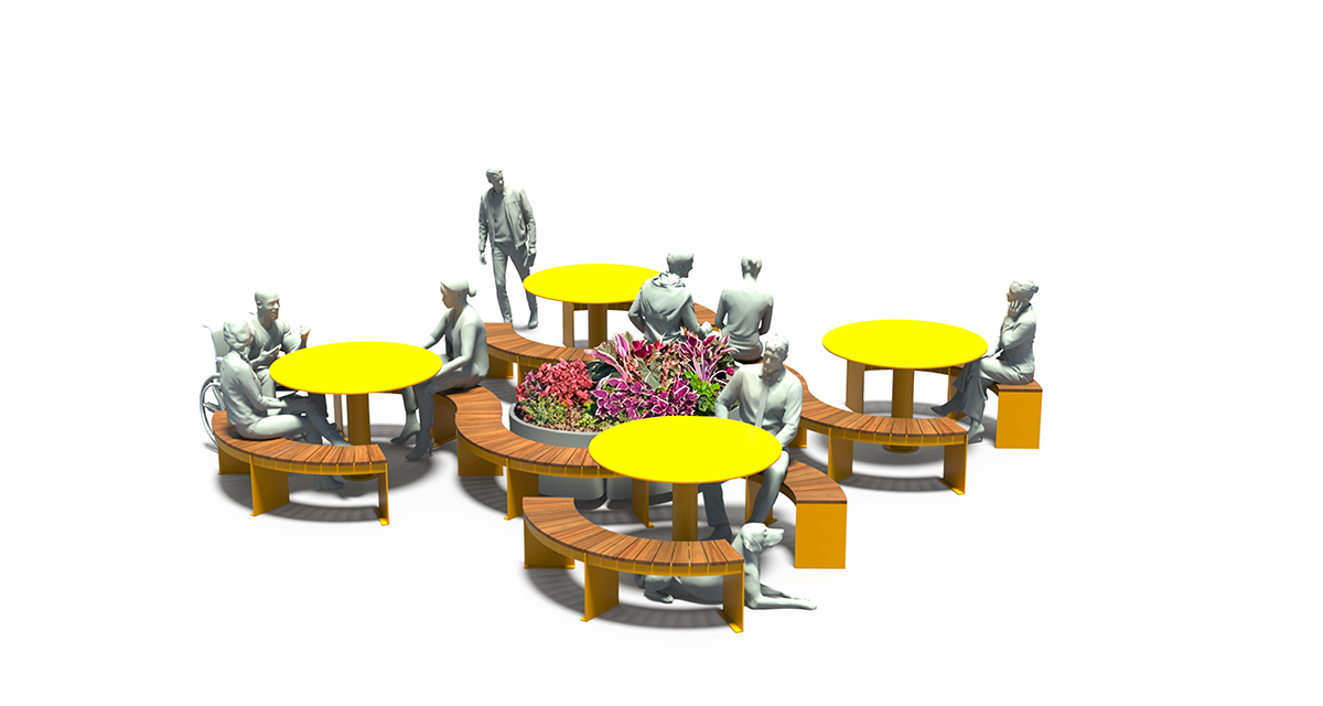 Picnic table, Public table, Public bench, Modular picnic table, universal access (ADA), Street furniture, urban furniture, Picnic table shelter, Mobilier de parc,outdoor furniture, school outdoor furniture, touristic station outdoor furniture, commercial outdoor furniture, Park outdoor furniture, Rooftop terrace furniture, Commercial terrace furniture, Public square outdoor furniture, Touristic site outdoor furniture, Urban modular furniture, Public space furniture.