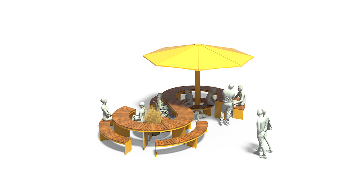 Modular picnic table, universal access (ADA), Picnic table, Public table, public bench, Metal Parasol, Street furniture, urban furniture, Picnic table shelter, picnic table urban furniture, sunshade, umbrella, outdoor collaborative space furniture, outdoor school furniture, outdoor furniture, school outdoor furniture, touristic station outdoor furniture, commercial outdoor furniture, Park outdoor furniture, Rooftop terrace furniture, Commercial terrace furniture, Public square outdoor furniture, Touristic site outdoor furniture, Urban modular furniture, Public space furniture.