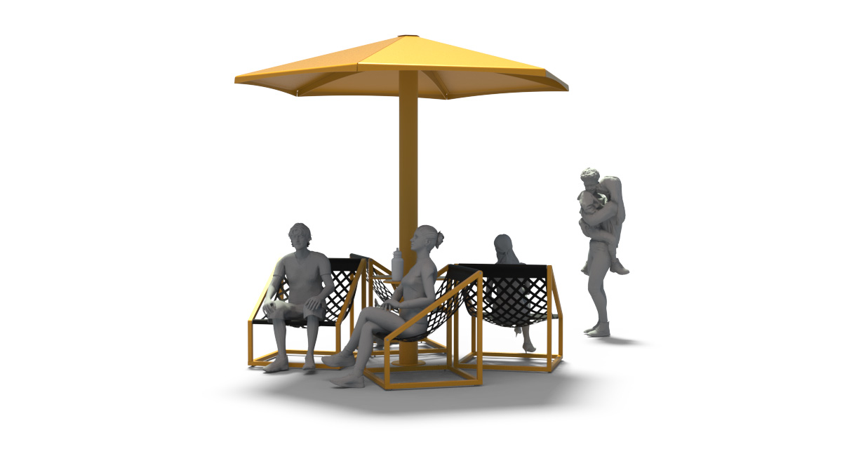 Urban hammock, universal access (ADA), public bench, Metal Parasol, Street furniture, urban furniture, Urban bench shelter, urban bench sunbrella urban furniture, sunshade, umbrella, outdoor collaborative space furniture, outdoor school furniture, outdoor furniture, school outdoor furniture, touristic station outdoor furniture, commercial outdoor furniture, Park outdoor furniture, Rooftop terrace furniture, Commercial terrace furniture, Public square outdoor furniture, Touristic site outdoor furniture, Urban modular furniture, Public space furniture.