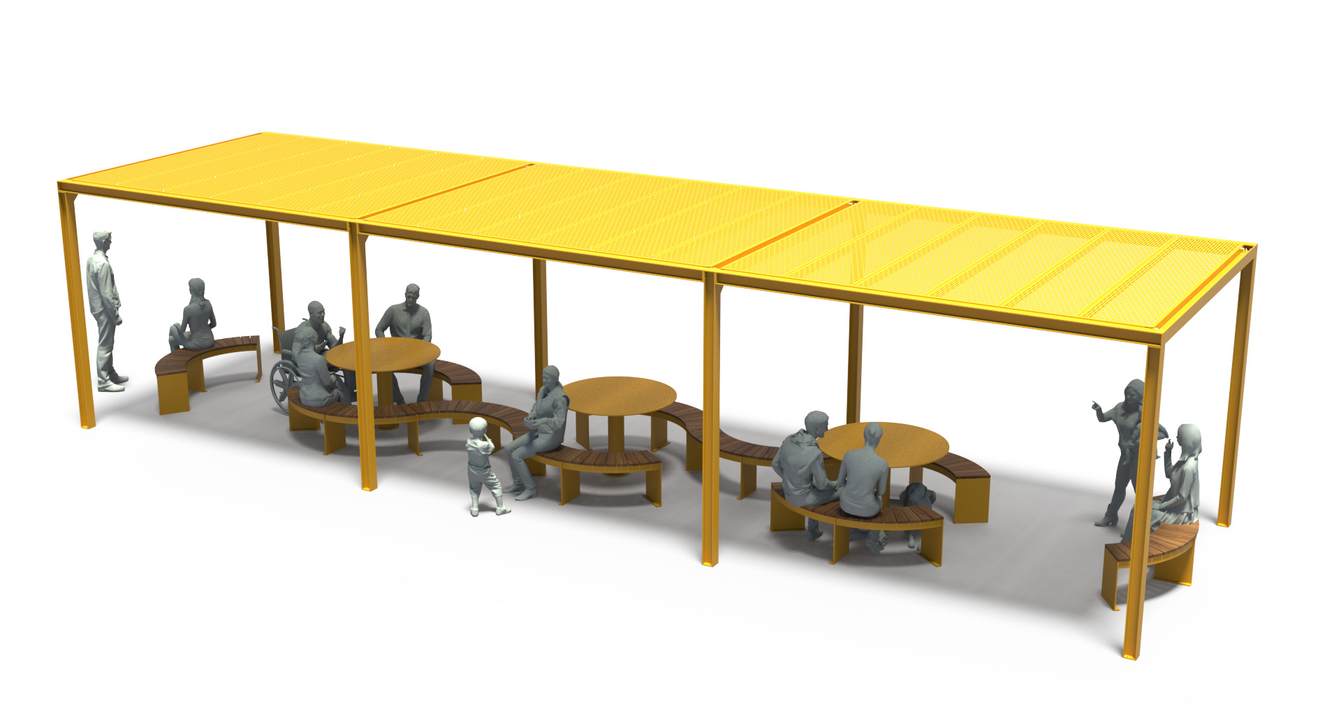 Modular picnic table, universal access (ADA), Picnic table, Public table, public bench, Modular Pergola, Street furniture, urban furniture, Picnic table shelter, picnic table urban furniture, sunshade, outdoor collaborative space furniture, outdoor school furniture, outdoor furniture, school outdoor furniture, touristic station outdoor furniture, commercial outdoor furniture, Park outdoor furniture, Rooftop terrace furniture, Commercial terrace furniture, Public square outdoor furniture, Touristic site outdoor furniture, Urban modular furniture, Public space furniture.