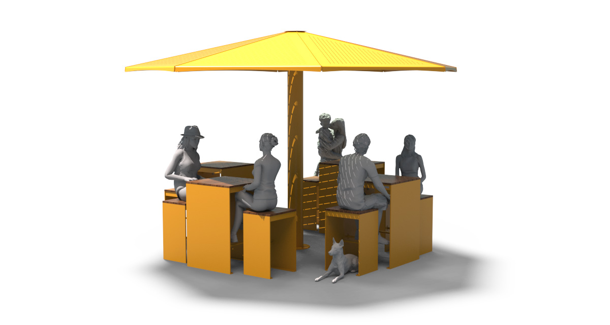 Modular picnic table, universal access (ADA), Picnic table, Public table, public bench, Pergola, Street furniture, urban furniture, Picnic table shelter, picnic table urban furniture, sunshade, outdoor collaborative space furniture, outdoor school furniture, outdoor furniture, school outdoor furniture, touristic station outdoor furniture, commercial outdoor furniture, Park outdoor furniture, Rooftop terrace furniture, Commercial terrace furniture, Public square outdoor furniture, Touristic site outdoor furniture, Urban modular furniture, Public space furniture.