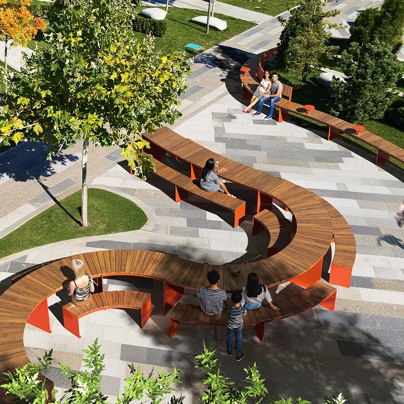 urban Picnic table, Public table, Curved Modular picnic table, universal access (ADA), Street furniture, urban furniture, Picnic table shelter, outdoor furniture, school outdoor furniture, touristic station outdoor furniture, commercial outdoor furniture, Park outdoor furniture, Rooftop terrace furniture, Commercial terrace furniture, Public square outdoor furniture, Touristic site outdoor furniture, Urban modular furniture, Public space furniture.