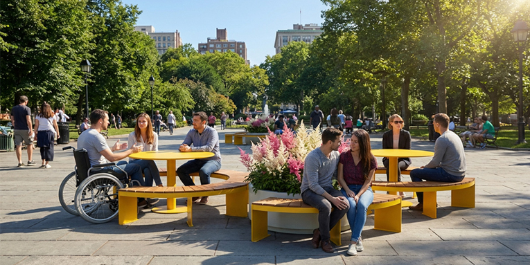 Table pique-nique modulaire, accès universel (PMR), mobilier urbain, table à pique-nique, table publique, banc public, mobilier espace public, mobilier extérieur, mobilier d'espace collaboratif extérieur, mobilier espace commercial, mobilier de parc, mobilier scolaire, station touristique, mobilier terrasse commerciale, mobilier place publique, mobilier toit-terrasse extérieur, mobilier modulaire urbain
Modular picnic table, universal access (ADA), urban furniture, street furniture, site furnishings, public table, public bench, modular picnic table, public space furniture, public square outdoor furniture, outdoor furniture, outdoor collaborative space furniture, commercial furniture, park furniture, school outdoor furniture, touristic station, Touristic site outdoor furniture, commercial terrace furniture, rooftop terrace furniture, urban modular furniture
