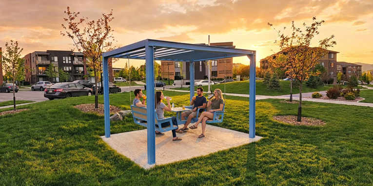 Balancelle, chaise longue, pergola, pergola modulaire, pergola urbaine, abri solaire, mobilier urbain, banc public, mobilier espace public, mobilier extérieur, mobilier d'espace collaboratif extérieur, mobilier espace commercial, mobilier de parc, mobilier scolaire, station touristique, mobilier terrasse commerciale, mobilier place publique, mobilier toit-terrasse extérieur, mobilier modulaire urbain
Swing, lounge chair, pergola, modular pergola, urban pergola, sunshade, solar shelter, urban furniture, street furniture, site furnishings, public bench, public space furniture, public square outdoor furniture, outdoor furniture, outdoor collaborative space furniture, commercial furniture, park furniture, school outdoor furniture, touristic station, Touristic site outdoor furniture, commercial terrace furniture, rooftop terrace furniture, urban modular furniture
