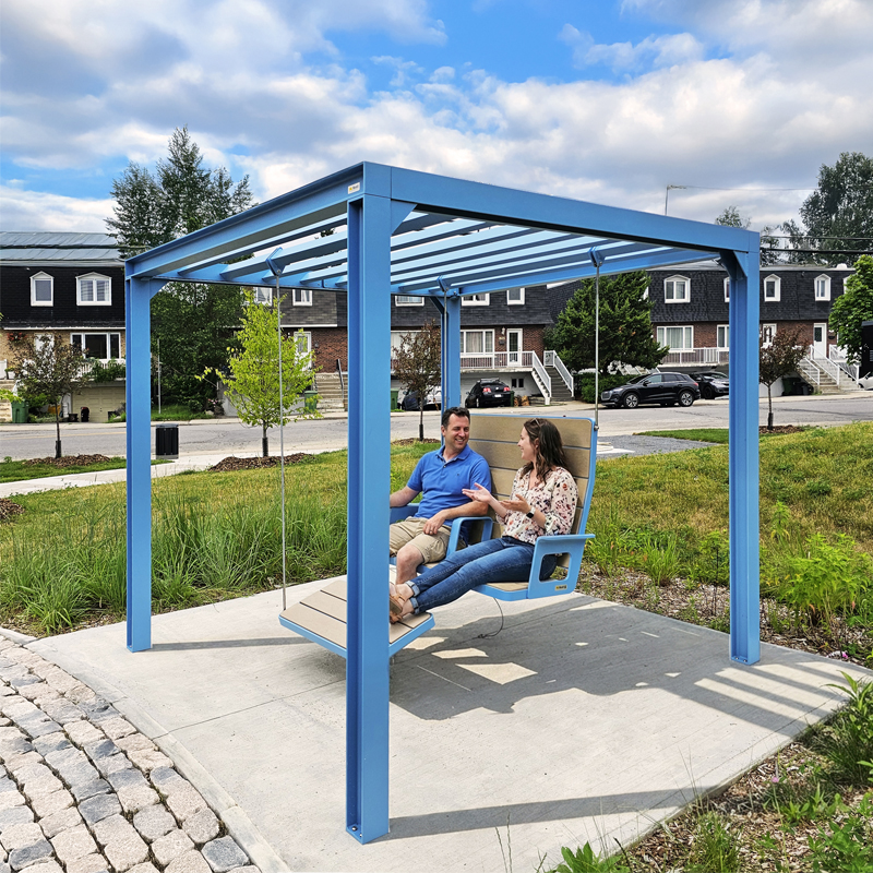 Balancelle, chaise longue, pergola, pergola modulaire, pergola urbaine, abri solaire, mobilier urbain, banc public, mobilier espace public, mobilier extérieur, mobilier d'espace collaboratif extérieur, mobilier espace commercial, mobilier de parc, mobilier scolaire, station touristique, mobilier terrasse commerciale, mobilier place publique, mobilier toit-terrasse extérieur, mobilier modulaire urbain
Swing, lounge chair, pergola, modular pergola, urban pergola, sunshade, solar shelter, urban furniture, street furniture, site furnishings, public bench, public space furniture, public square outdoor furniture, outdoor furniture, outdoor collaborative space furniture, commercial furniture, park furniture, school outdoor furniture, touristic station, Touristic site outdoor furniture, commercial terrace furniture, rooftop terrace furniture, urban modular furniture
