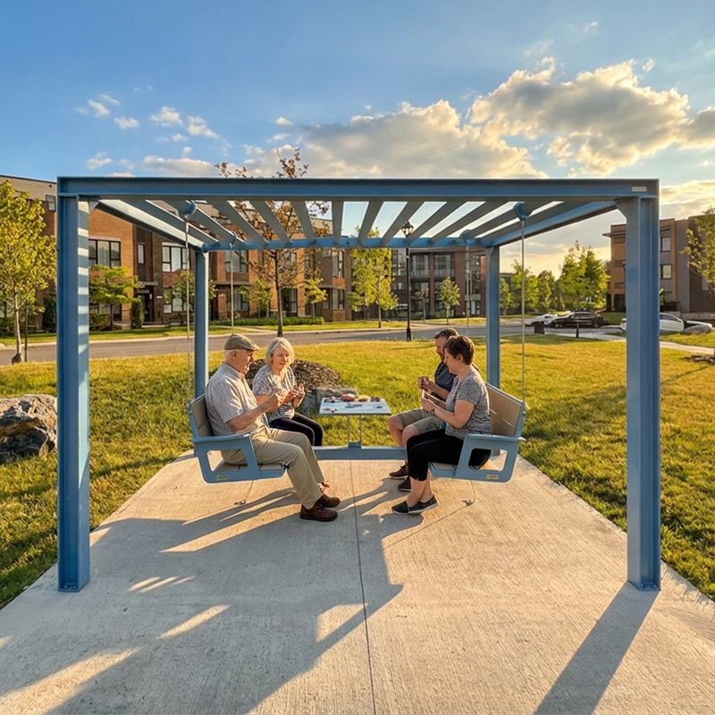 Balancelle, chaise longue, pergola, pergola modulaire, pergola urbaine, abri solaire, mobilier urbain, banc public, mobilier espace public, mobilier extérieur, mobilier d'espace collaboratif extérieur, mobilier espace commercial, mobilier de parc, mobilier scolaire, station touristique, mobilier terrasse commerciale, mobilier place publique, mobilier toit-terrasse extérieur, mobilier modulaire urbain
Swing, lounge chair, pergola, modular pergola, urban pergola, sunshade, solar shelter, urban furniture, street furniture, site furnishings, public bench, public space furniture, public square outdoor furniture, outdoor furniture, outdoor collaborative space furniture, commercial furniture, park furniture, school outdoor furniture, touristic station, Touristic site outdoor furniture, commercial terrace furniture, rooftop terrace furniture, urban modular furniture
