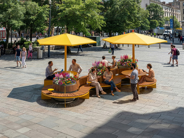 Modular urban bench, universal access (ADA), urban furniture, street furniture, site furnishings, public bench, public space furniture, public square outdoor furniture, outdoor furniture, outdoor collaborative space furniture, commercial furniture, park furniture, school outdoor furniture, touristic station, Touristic site outdoor furniture, commercial terrace furniture, rooftop terrace furniture, urban modular furniture