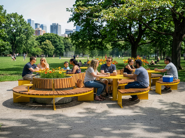 Modular urban bench, universal access (ADA), urban furniture, street furniture, site furnishings, public bench, public space furniture, public square outdoor furniture, outdoor furniture, outdoor collaborative space furniture, commercial furniture, park furniture, school outdoor furniture, touristic station, Touristic site outdoor furniture, commercial terrace furniture, rooftop terrace furniture, urban modular furniture