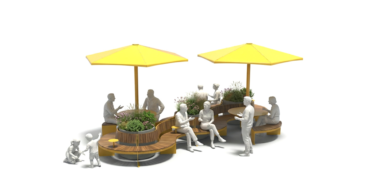 Modular urban bench, universal access (ADA), urban furniture, street furniture, site furnishings, public bench, public space furniture, public square outdoor furniture, outdoor furniture, outdoor collaborative space furniture, commercial furniture, park furniture, school outdoor furniture, touristic station, Touristic site outdoor furniture, commercial terrace furniture, rooftop terrace furniture, urban modular furniture