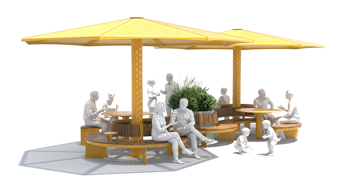 Modular urban bench, universal access (ADA), urban furniture, street furniture, site furnishings, public bench, public space furniture, public square outdoor furniture, outdoor furniture, outdoor collaborative space furniture, commercial furniture, park furniture, school outdoor furniture, touristic station, Touristic site outdoor furniture, commercial terrace furniture, rooftop terrace furniture, urban modular furniture