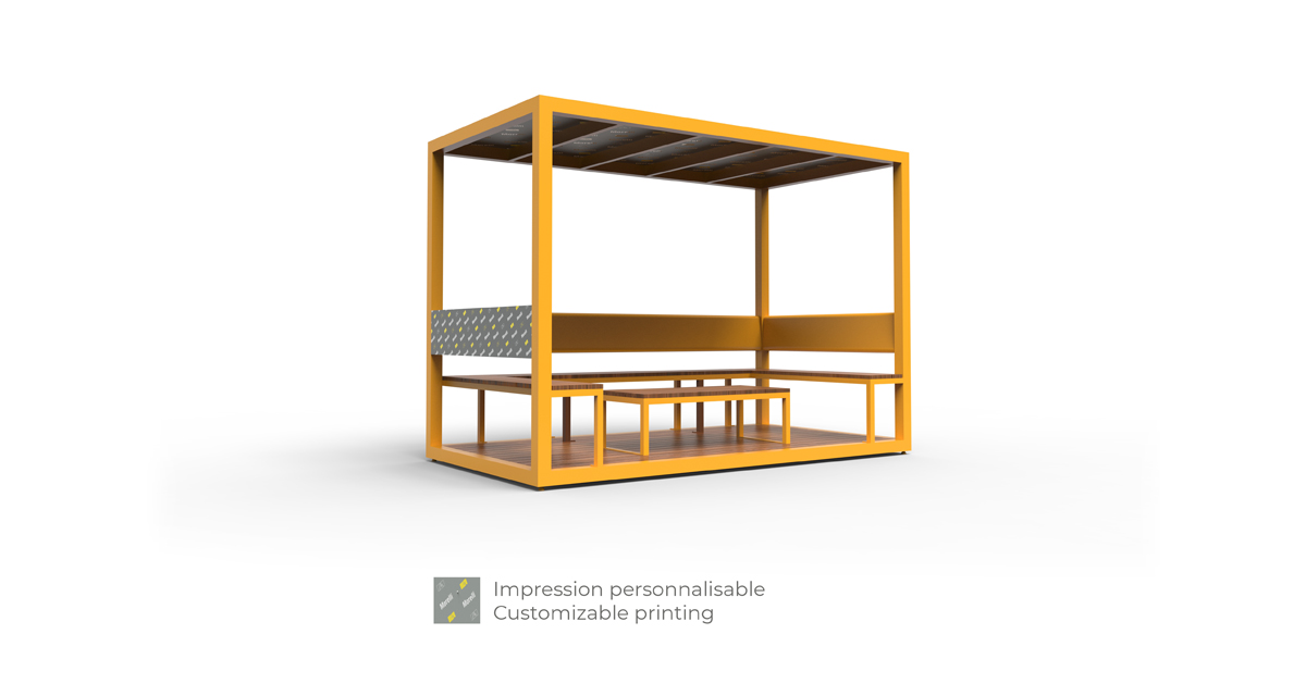 Cabana, table pique-nique modulaire, accès universel (PMR), abri solaire, abri de table de pique-nique, table bistro, tabourets hauts, mobilier urbain, table à pique-nique, table public, banc public, mobilier espace public, mobilier extérieur, mobilier d'espace collaboratif extérieur, mobilier espace commercial, mobilier de parc, mobilier scolaire, station touristique, mobilier terrasse commerciale, mobilier place publique, mobilier toit-terrasse extérieur, mobilier modulaire urbain
Cabana, modular picnic table, universal access (ADA), sunshade, solar shelter, picnic table shelter, bar table, high stools urban furniture, street furniture, site furnishings, public table, public bench, modular picnic table, public space furniture, public square outdoor furniture, outdoor furniture, outdoor collaborative space furniture, commercial furniture, park furniture, school outdoor furniture, touristic station, Touristic site outdoor furniture, commercial terrace furniture, rooftop terrace furniture, urban modular furniture
