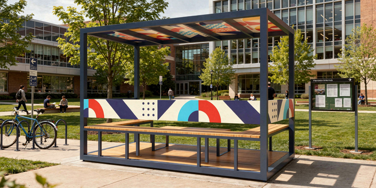 Espace pique-nique, pergola, pergola modulaire, pergola urbaine, abri solaire, mobilier urbain, banc public, mobilier espace public, mobilier extérieur, mobilier d'espace collaboratif extérieur, mobilier espace commercial, mobilier de parc, mobilier scolaire, station touristique, mobilier terrasse commerciale, mobilier place publique, mobilier toit-terrasse extérieur, mobilier modulaire urbain
Picnic area, pergola, modular pergola, urban pergola, sunshade, solar shelter, urban furniture, street furniture, site furnishings, public bench, public space furniture, public square outdoor furniture, outdoor furniture, outdoor collaborative space furniture, commercial furniture, park furniture, school outdoor furniture, touristic station, touristic site outdoor furniture, commercial terrace furniture, rooftop terrace furniture, urban modular furniture
