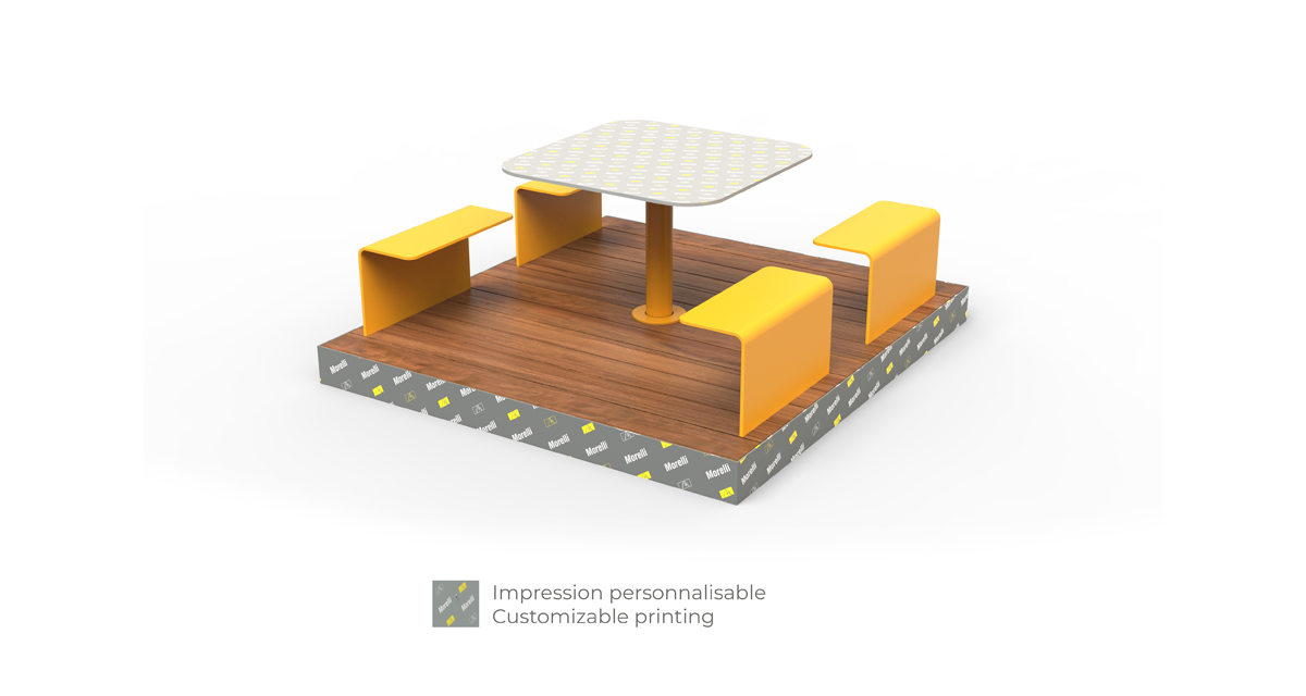 Plateforme, module d’assise urbaine, chaise longue, espace pique-nique, mobilier urbain, banc public, mobilier espace public, mobilier extérieur, mobilier d'espace collaboratif extérieur, mobilier espace commercial, mobilier de parc, mobilier scolaire, station touristique, mobilier terrasse commerciale, mobilier place publique, mobilier toit-terrasse extérieur, mobilier modulaire urbain
Platform, urban seating platform, lounge chair, picnic area, urban furniture, street furniture, site furnishings, public bench, public space furniture, public square outdoor furniture, outdoor furniture, outdoor collaborative space furniture, commercial furniture, park furniture, school outdoor furniture, touristic station, touristic site outdoor furniture, commercial terrace furniture, rooftop terrace furniture, urban modular furniture
