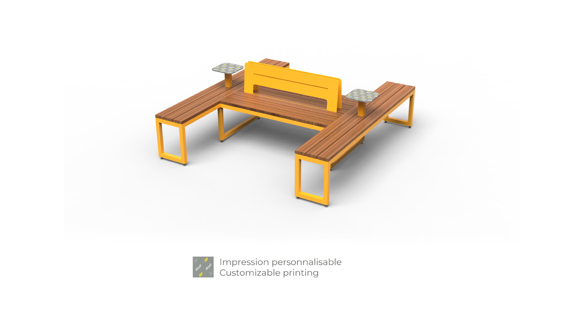 Banc modulaire urbain, accès universel (PMR), mobilier urbain, banc public, mobilier espace public, mobilier extérieur, mobilier d'espace collaboratif extérieur, mobilier espace commercial, mobilier de parc, mobilier scolaire, station touristique, mobilier terrasse commerciale, mobilier place publique, mobilier toit-terrasse extérieur, mobilier modulaire urbain
Modular urban bench, universal access (ADA), urban furniture, street furniture, site furnishings, public bench, public space furniture, public square outdoor furniture, outdoor furniture, outdoor collaborative space furniture, commercial furniture, park furniture, school outdoor furniture, touristic station, Touristic site outdoor furniture, commercial terrace furniture, rooftop terrace furniture, urban modular furniture