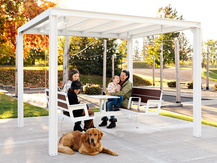 Balancelle, chaise longue, pergola, pergola modulaire, pergola urbaine, abri solaire, mobilier urbain, banc public, mobilier espace public, mobilier extérieur, mobilier d'espace collaboratif extérieur, mobilier espace commercial, mobilier de parc, mobilier scolaire, station touristique, mobilier terrasse commerciale, mobilier place publique, mobilier toit-terrasse extérieur, mobilier modulaire urbain
Swing, lounge chair, pergola, modular pergola, urban pergola, sunshade, solar shelter, urban furniture, street furniture, site furnishings, public bench, public space furniture, public square outdoor furniture, outdoor furniture, outdoor collaborative space furniture, commercial furniture, park furniture, school outdoor furniture, touristic station, Touristic site outdoor furniture, commercial terrace furniture, rooftop terrace furniture, urban modular furniture
