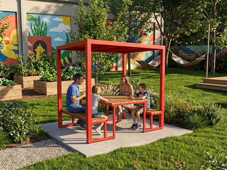 Cabana, table pique-nique modulaire, accès universel (PMR), abri solaire, abri de table de pique-nique, table bistro, tabourets hauts, mobilier urbain, table à pique-nique, table public, banc public, mobilier espace public, mobilier extérieur, mobilier d'espace collaboratif extérieur, mobilier espace commercial, mobilier de parc, mobilier scolaire, station touristique, mobilier terrasse commerciale, mobilier place publique, mobilier toit-terrasse extérieur, mobilier modulaire urbain
Cabana, modular picnic table, universal access (ADA), sunshade, solar shelter, picnic table shelter, bar table, high stools urban furniture, street furniture, site furnishings, public table, public bench, modular picnic table, public space furniture, public square outdoor furniture, outdoor furniture, outdoor collaborative space furniture, commercial furniture, park furniture, school outdoor furniture, touristic station, Touristic site outdoor furniture, commercial terrace furniture, rooftop terrace furniture, urban modular furniture