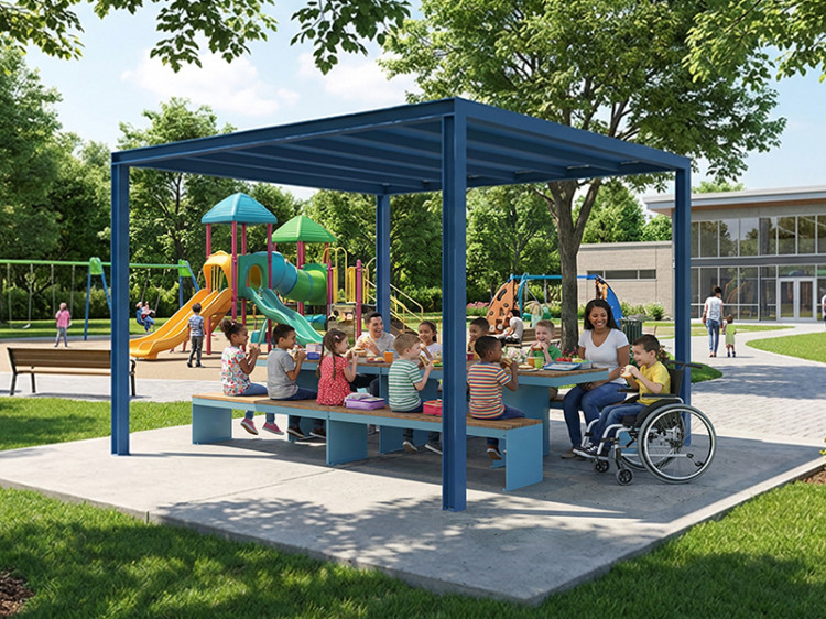 Table pique-nique modulaire, accès universel (PMR), pergola, pergola modulaire, pergola urbaine, abri solaire, Abri de table de pique-nique, mobilier urbain, table à pique-nique, table publique, banc public, mobilier espace public, mobilier extérieur, mobilier d'espace collaboratif extérieur, mobilier espace commercial, mobilier de parc, mobilier scolaire, station touristique, mobilier terrasse commerciale, mobilier place publique, mobilier toit-terrasse extérieur, mobilier modulaire urbain
Modular picnic table, universal access (ADA), pergola, modular pergola, urban pergola, sunshade, solar shelter, Picnic table shelter, urban furniture, street furniture, site furnishings, public table, public bench, modular picnic table, public space furniture, public square outdoor furniture, outdoor furniture, outdoor collaborative space furniture, commercial furniture, park furniture, school outdoor furniture, touristic station, Touristic site outdoor furniture, commercial terrace furniture, rooftop terrace furniture, urban modular furniture
