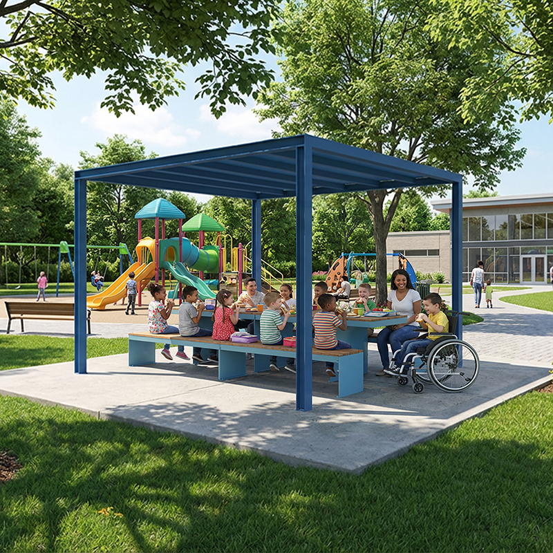 Table pique-nique modulaire, accès universel (PMR), pergola, pergola modulaire, pergola urbaine, abri solaire, Abri de table de pique-nique, mobilier urbain, table à pique-nique, table publique, banc public, mobilier espace public, mobilier extérieur, mobilier d'espace collaboratif extérieur, mobilier espace commercial, mobilier de parc, mobilier scolaire, station touristique, mobilier terrasse commerciale, mobilier place publique, mobilier toit-terrasse extérieur, mobilier modulaire urbain
Modular picnic table, universal access (ADA), pergola, modular pergola, urban pergola, sunshade, solar shelter, Picnic table shelter, urban furniture, street furniture, site furnishings, public table, public bench, modular picnic table, public space furniture, public square outdoor furniture, outdoor furniture, outdoor collaborative space furniture, commercial furniture, park furniture, school outdoor furniture, touristic station, Touristic site outdoor furniture, commercial terrace furniture, rooftop terrace furniture, urban modular furniture